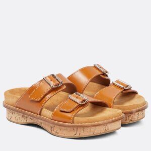 NWOB Chloe Brown Marah Leather Sandals Size EU 37 US 7